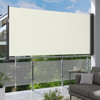 Beige Outdoor Retractable Privacy Side Awning