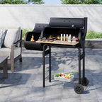 Portable Outdoor Charcoal BBQ Grill with Offset Smoker
