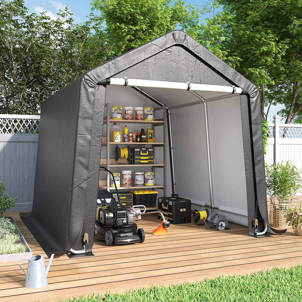 8 x 8 ft Garden Storage Shelter with Galvanised Steel Frame