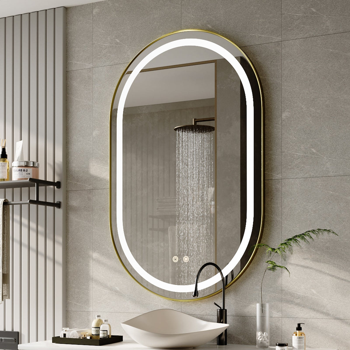 Wall Mounted Oval LED Bathroom Mirror