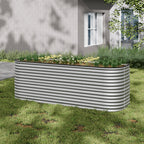 80CM Height Silver Galvanized Steel Raised Garden Bed