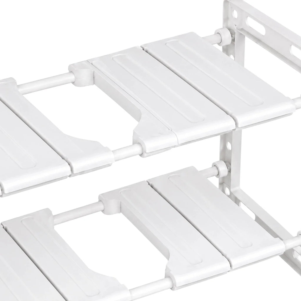 Adjustable 2-Tier Under-Sink Organiser Rack, White, 51-80 x 26 x 38 cm