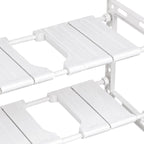 Adjustable 2-Tier Under-Sink Organiser Rack, White, 51-80 x 26 x 38 cm