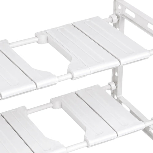 Adjustable 2-Tier Under-Sink Organiser Rack, White, 51-80 x 26 x 38 cm