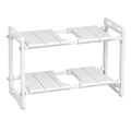 Adjustable 2-Tier Under-Sink Organiser Rack, White, 51-80 x 26 x 38 cm