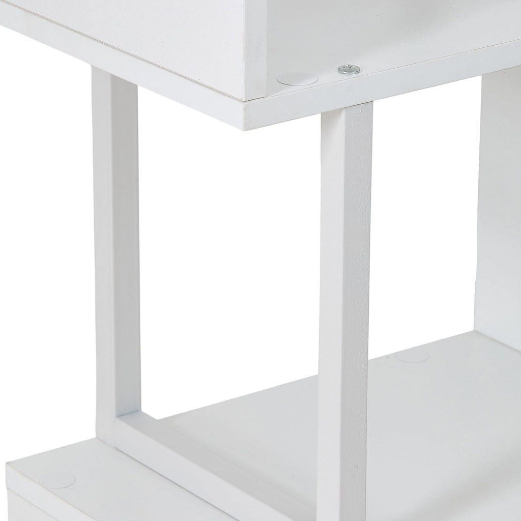 S-shaped Geometric Storage Rack with LED Lights