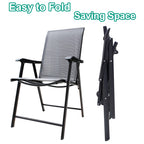 Metallic-Frame and Fabric Foldable Chairs Set of 2