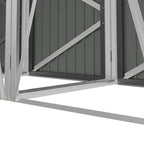 Black Metal Outdoor Garbage Bin Shed For 4 Trash Bin