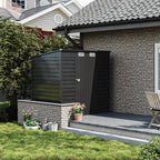 6 x 4 ft Metal Garden Storage Shed with Pent Roof & Lockable Door