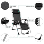 Zero Gravity Foldable Lounge Chair with Headrest & Cup Holder