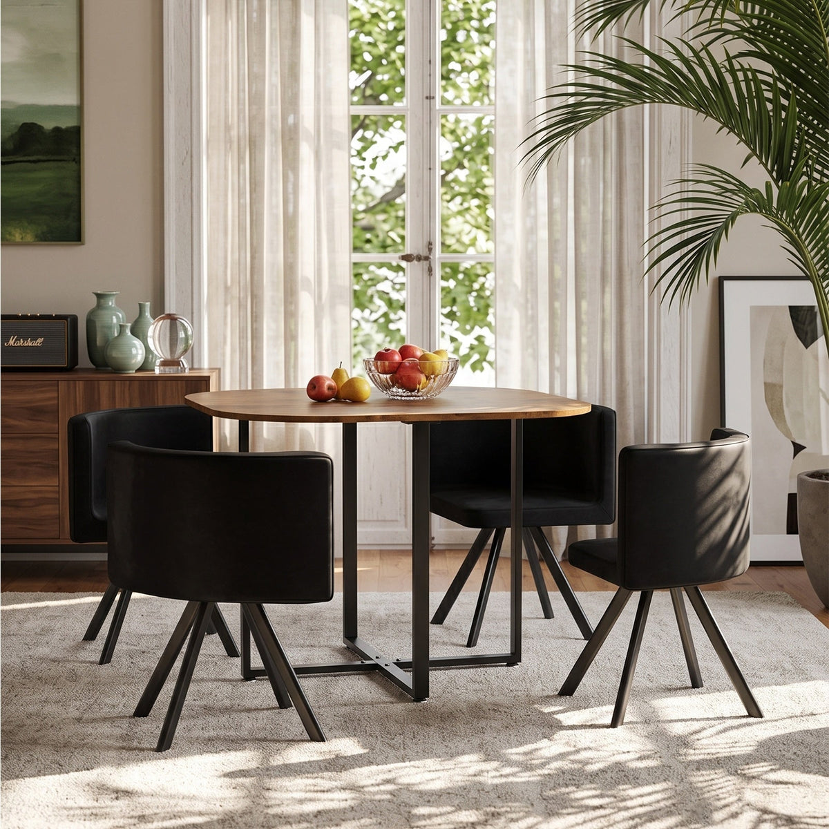 Dining Table Set with 4 Chairs