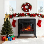 Freestanding Electric Fireplace Heater with Remote Control