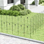 10-Panel Metal Arched Garden Fence Yard Borders Decor Set