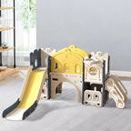 Kids Playset with Slide Basket Hoop Indoor Toddler Playground