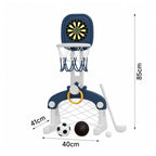 5-in-1 Kids Basketball Hoop with Basketball, Football, Golf, Ring Toss and Dartboard Playset