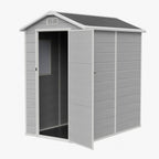 4 x 6 ft Plastic Garden Storage Shed with Apex Roof & Lockable Door