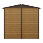 6 x 4 ft Wood Effect Galvanised Steel Garden Storage Shed with Apex Roof