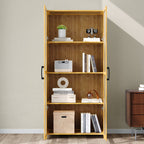 4-Tier Narrow Bookcase Storage Cabinet with Acrylic Door