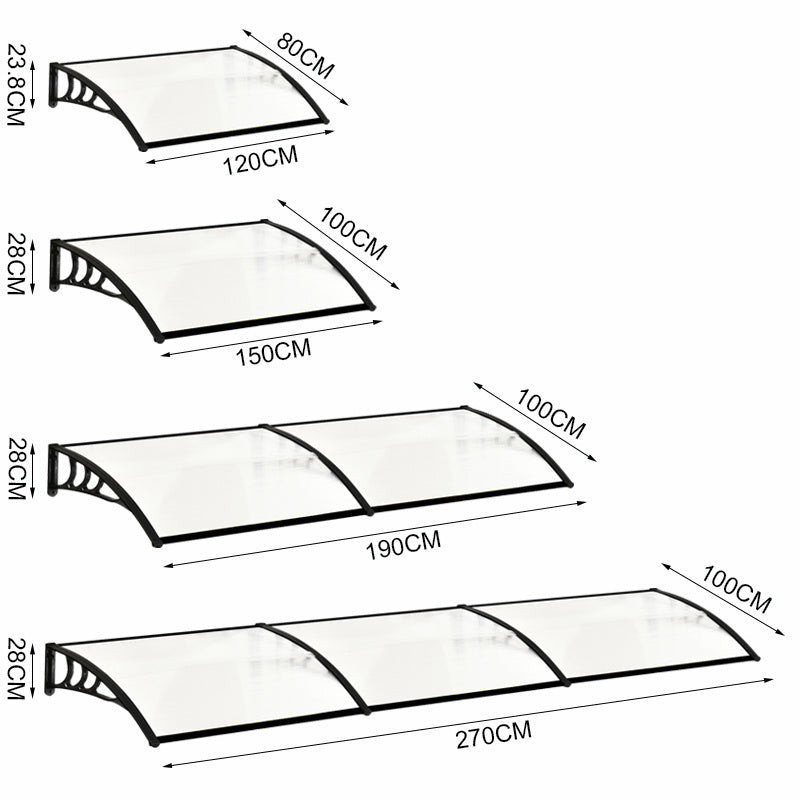 Black Outdoor Curved Shielded Rain Shelter