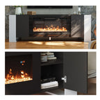 Recessed Electric Fireplace TV Stand with Remote Control