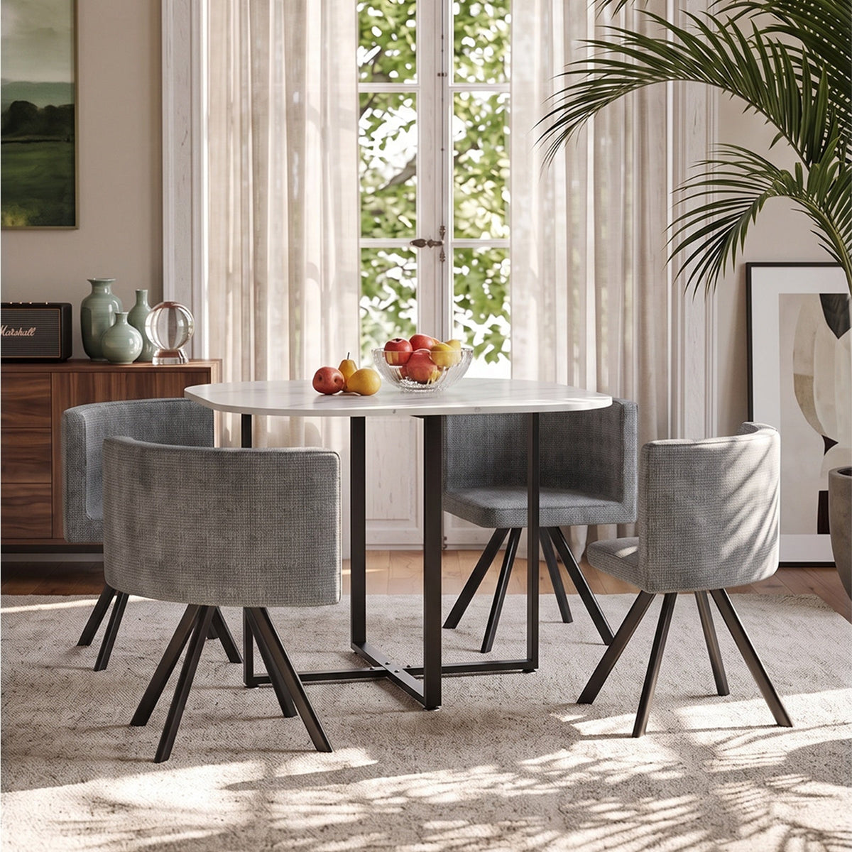 Dining Table Set with 4 Chairs