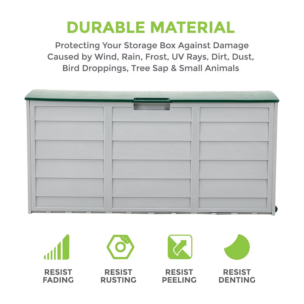 290L Outdoor Storage Deck Box with Wheels