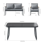 4 Seater PE Rattan Patio Conversation Garden Furniture Set