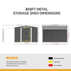 Metal Garden Storage Shed with Side Lean-to