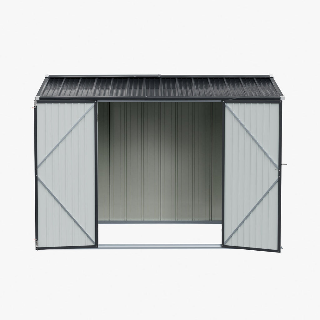 10 x 7 ft Metal Garden Storage Shed with Apex Roof & Double Doors