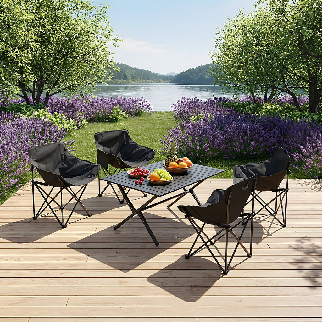 Portable Folding Camping Table with 4 Chairs