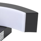 Modern Black LED Curved Induction Wall Light for Outdoor