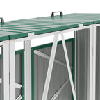 Green Metal Outdoor Garbage Bin Shed For 3 Trash Bin