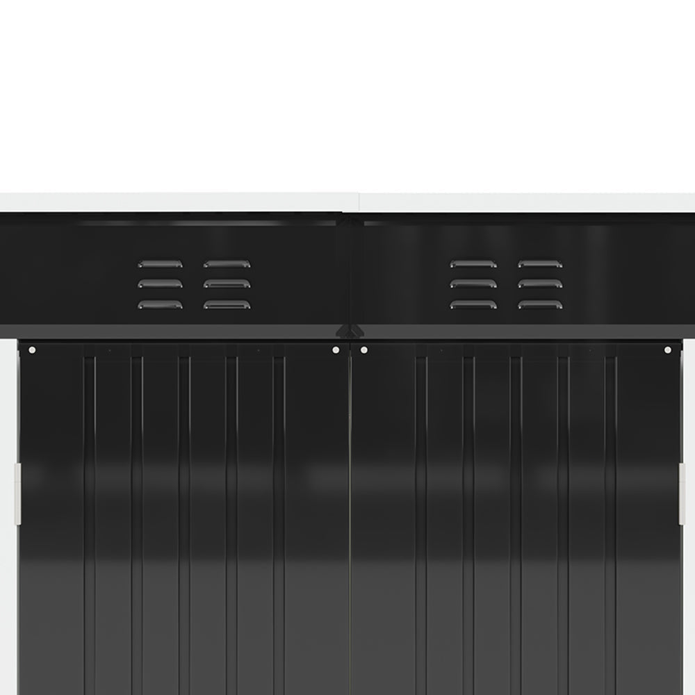 8 x 6 ft Metal Garden Storage Shed with Foundation Base