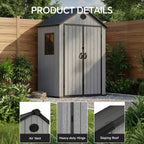 Plastic Garden Storage Shed with Apex Roof