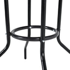 Black Metal Round Outdoor Dining Table with Parasol Hole