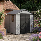 8 x 8 ft Plastic Garden Storage Shed with Apex Roof & Lockable Double Doors