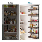Steel and Wood Over-the-Door Kitchen Pantry Organizer