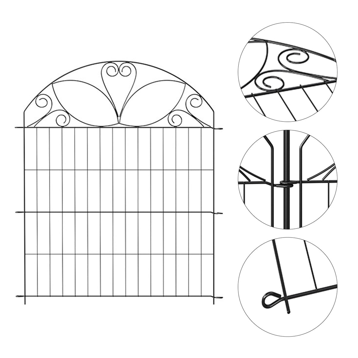 10-Panel Decorative Garden Fence Set