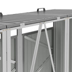 Grey Metal Outdoor Garbage Bin Shed For 3 Trash Bin