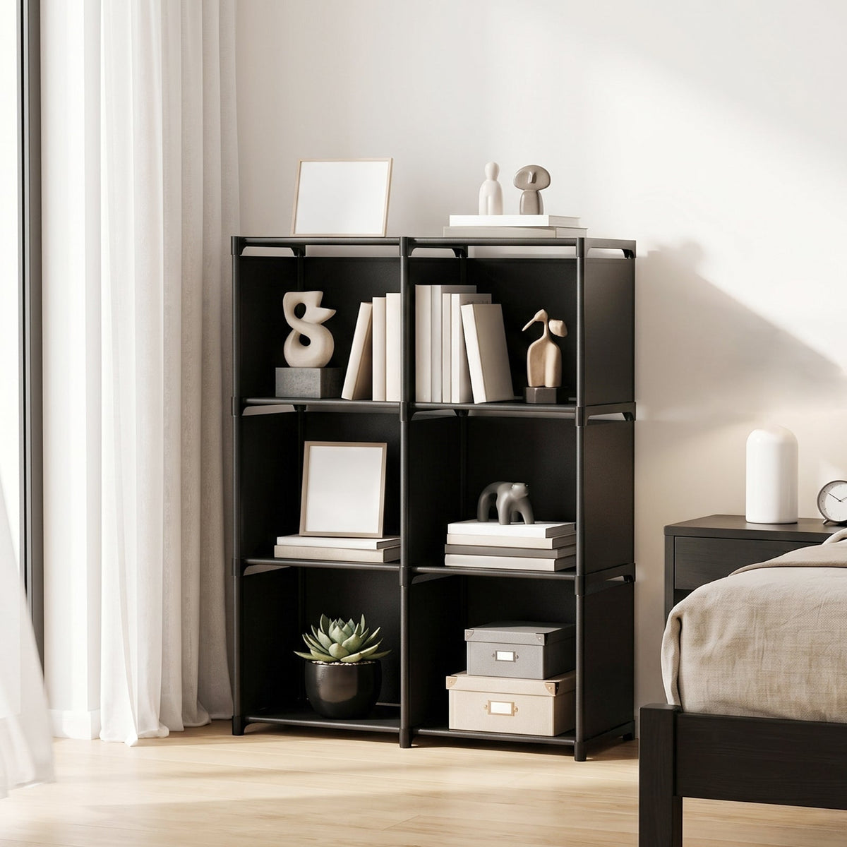Freestanding Multi-tier Bookshelf Storage Shelf