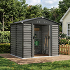 8 x 7 ft Metal Garden Storage Shed with Apex Roof