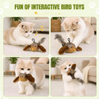 Interactive Chirping & Flapping Bird Cat Toy with Catnip