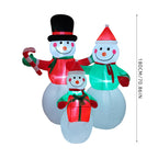 Garden Sanctuary 6ft Christmas Inflatable Snowman Family with LED lights, festive outdoor holiday decoration for winter display.