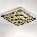 Dimmable/Non-dimmable Square Large-size Glamourous Crystal LED Ceiling Light