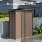 5 x 3 ft Metal Garden Storage Shed with Pent Roof & Lockable Door
