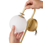 Golden Wall Light with Frosted Glass Shade