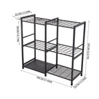 Metal Garden Tool Storage Rack with Two Tier Shelves