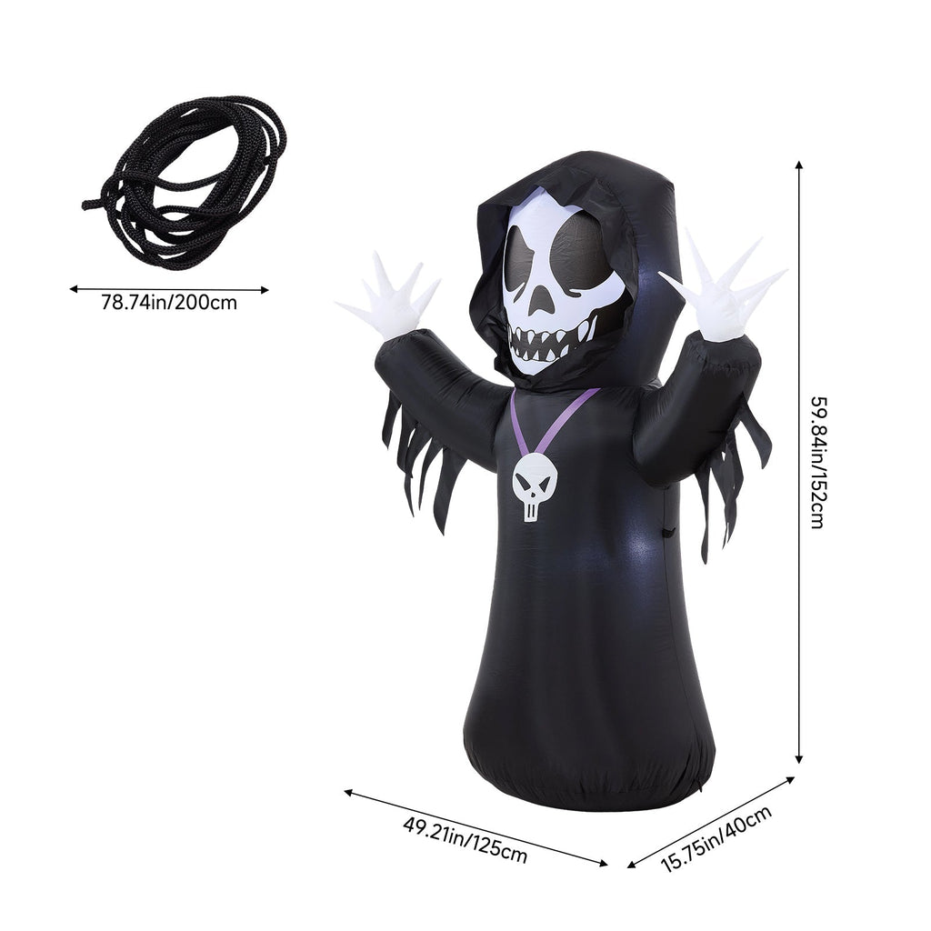 5 FT Halloween Inflatable Grim Reaper Decoration with LED Lights