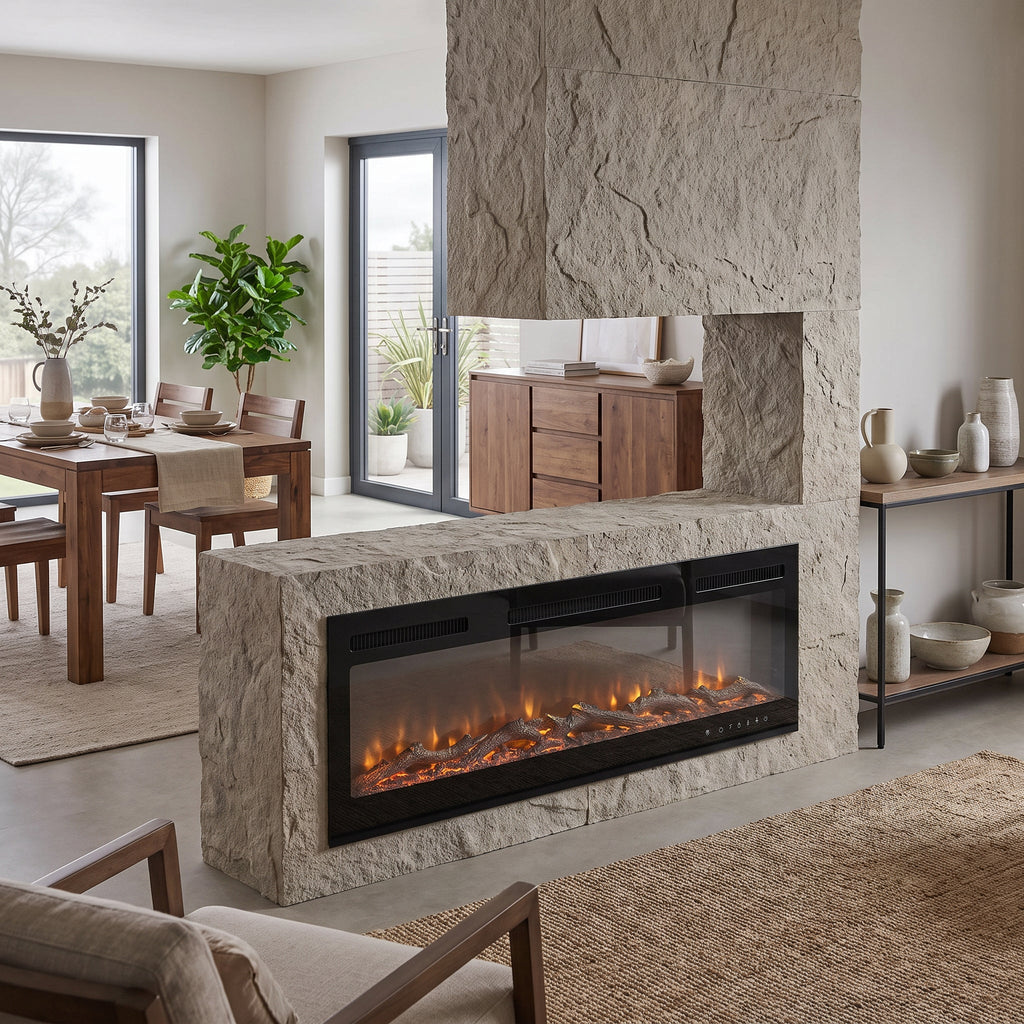 40–70 Inch Smart Electric Fireplace with 12 Flame Colours