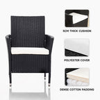 Set of 4 Rattan Chairs Garden Furniture